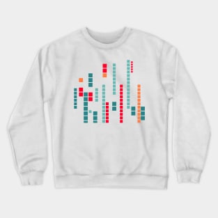 Blue red Geometric Pixel pattern Crewneck Sweatshirt